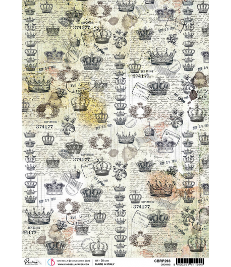 PAPIER DE RIZ A4 CROWNS 21 X 29.7 CM CIAO BELLA CBRP293