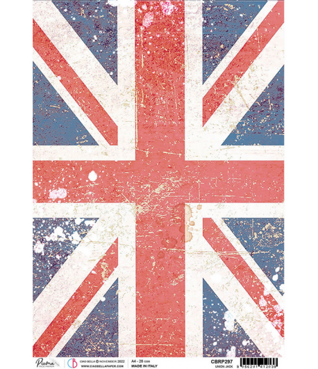 PAPIER DE RIZ A4 UNION JACK 21 X 29.7 CM CIAO BELLA CBRP298