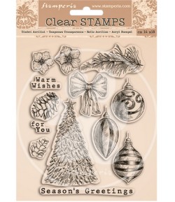 TAMPONS CLEAR ROMANTIC CHRISTMAS 14X18CM WTK157 STAMPERIA