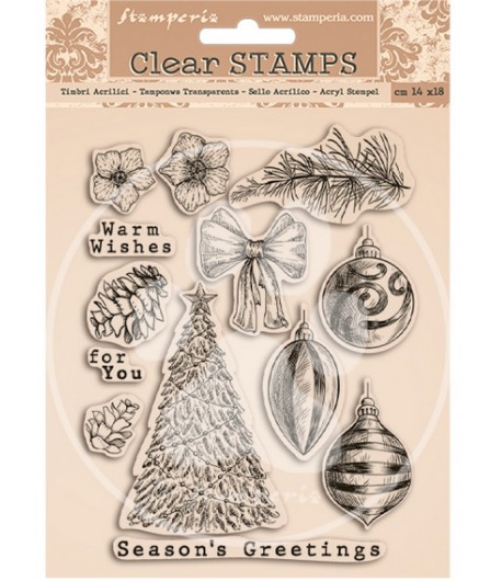 TAMPONS CLEAR ROMANTIC CHRISTMAS 14X18CM WTK157 STAMPERIA
