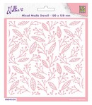 POCHOIR 15 X 15 CM - LEAVES AND BERRIES - 038