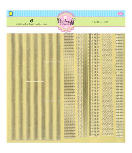STICKERS X 6 - BORDURES LIGNES OR 39890