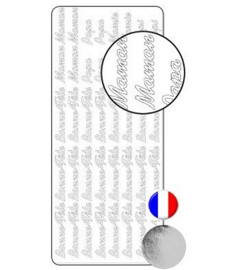 STICKERS BONNE FETE MAMAN PAPA ARGENT