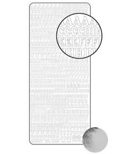 STICKERS ALPHABET ET CHIFFRES ARGENT 0005S