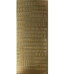 STICKERS ALPHABET ET CHIFFRES OR 0275G