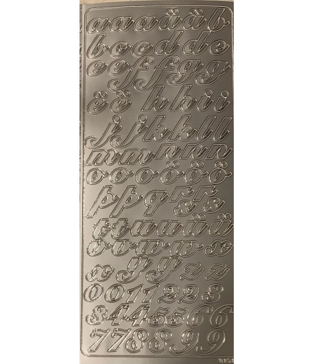 STICKERS ALPHABET ET CHIFFRES ARGENT 0292S