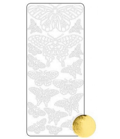 STICKERS PAPILLONS OR 0075G