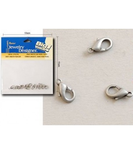 FERMOIRS A POUSSOIR ARGENT 10MM X10