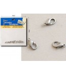 FERMOIRS A POUSSOIR ARGENT 10MM X10