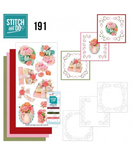 KIT 3D A BRODER RED FLOWERS - STITCH AND DO - STDO191