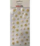 STICKERS EN RELIEF FLEURS OR