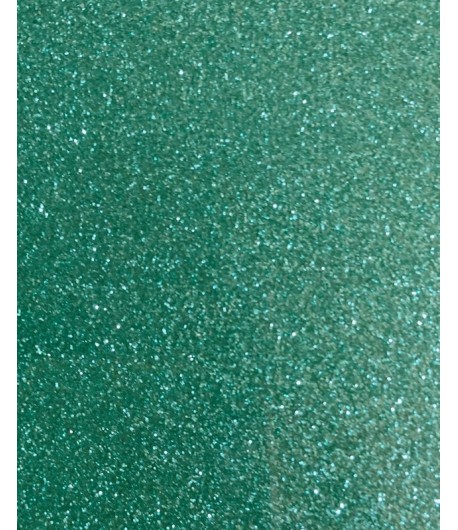 FEUILLE DE TRANSFERT GLITTER POUR TISSU - AIGUE MARINE PAILLETE