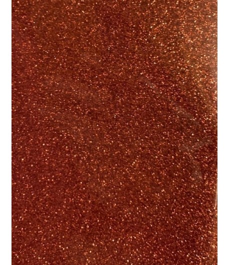FEUILLE DE TRANSFERT GLITTER POUR TISSU - CUIVRE PAILLETE