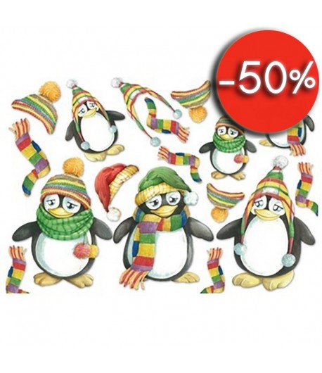 PAPIER DE RIZ PINGOUINS 33 X 48 CM