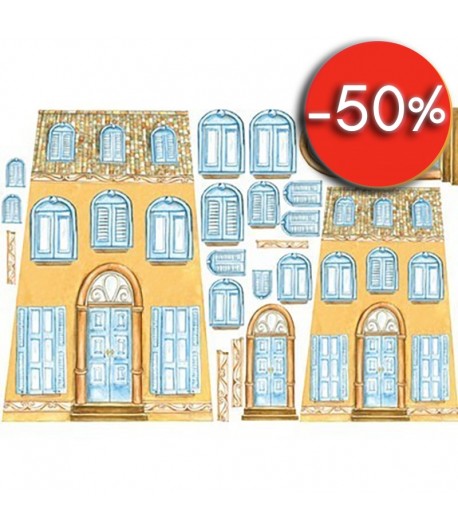 PAPIER DE RIZ TUILES NORDIQUES OCRES 33 X 48 CM