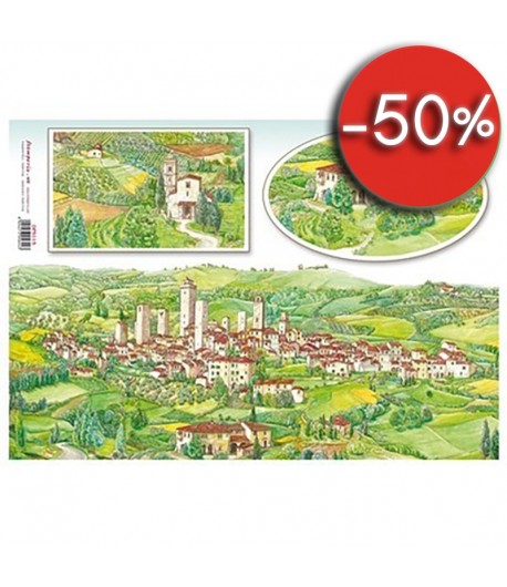 PAPIER DE RIZ CAMPAGNE TOSCANE 33 X 48 CM DFS115