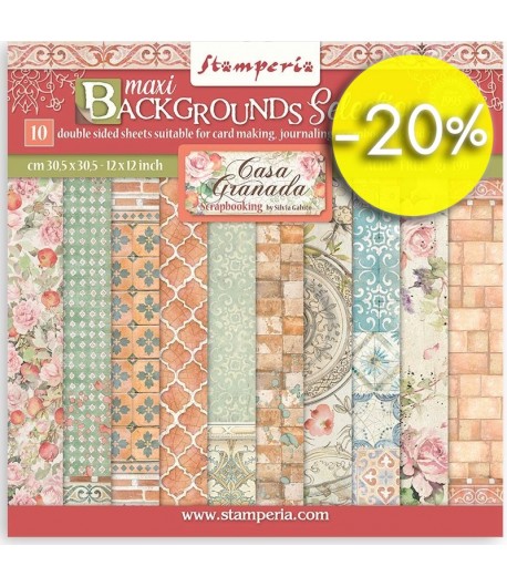 BLOC 10 FEUILLES CASA GRANADA 30.5 X 30.5 CM SBBL99