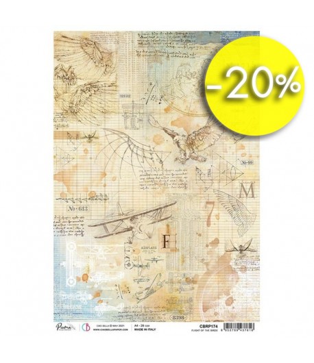 PAPIER DE RIZ A4 FLIGHT OF THE BIRDS 21 X 29.7CM CBRP174
