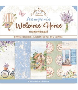 BLOC 10 FEUILLES WELCOME HOME 20.3X20.3CM SBBS77 STAMPERIA