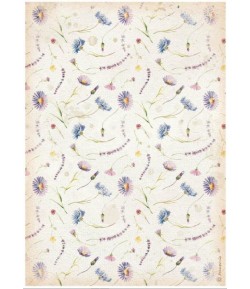 PAPIER DE RIZ A4 - WELCOME HOME BLUE FLOWERS 21X29.7 - DFSA4742 - STAMPERIA