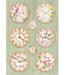 PAPIER DE RIZ A4 - WELCOME HOME CLOCKS 21X29.7 - DFSA4743 - STAMPERIA