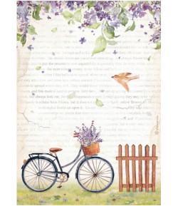 PAPIER DE RIZ A4 - WELCOME HOME BICYCLE 21X29.7 - DFSA4744 - STAMPERIA