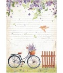PAPIER DE RIZ A4 - WELCOME HOME BICYCLE 21X29.7 - DFSA4744 - STAMPERIA