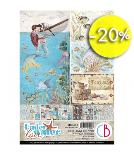 BLOC 9 FEUILLES UNDERWATER LOVE CIAO BELLA A4 CBCL050