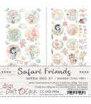 DIGI LABEL SET 15.5 X 30.5 CM -  SAFARI FRIENDS