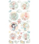 DIGI LABEL SET 15.5 X 30.5 CM -  SAFARI FRIENDS