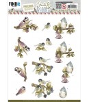 FEUILLE 3D BIRDS AND BERRIES - SB10707