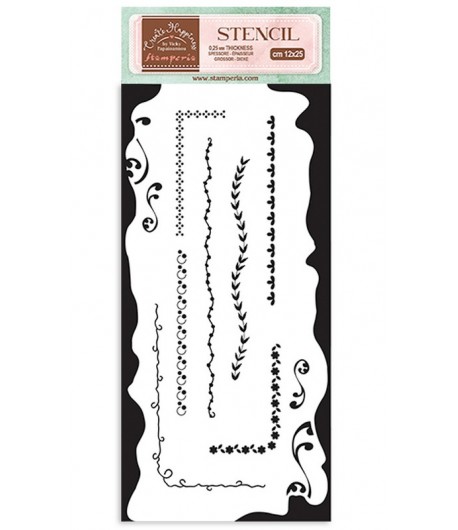 POCHOIR WELCOME HOME BORDURES 12 X 25 CM - KSTDL79 STAMPERIA