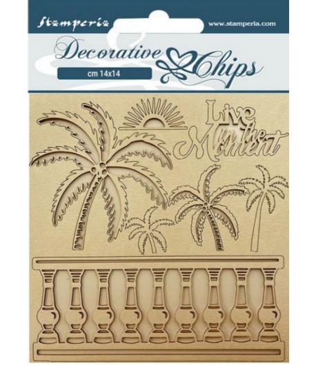 FORMES CARTON DECORATIVE CHIPS BLUE DREAM 14X14CM - SCB155