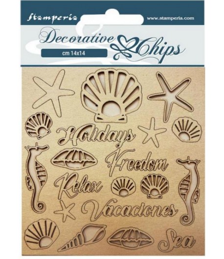 FORMES CARTON DECORATIVE CHIPS BLUE DREAM 14X14CM - SCB156