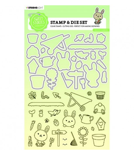 DIES + TAMPONS BUNNY GARDEN - STUDIOLIGHT SWEET STORIES N°55
