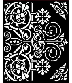 POCHOIR 20X25 EP 0.25 MAGIC FOREST PORTE ORNEMENTS KSTD130 STAMPERIA