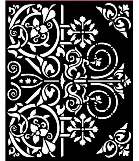 POCHOIR 20X25 EP 0.25 MAGIC FOREST PORTE ORNEMENTS KSTD130 STAMPERIA