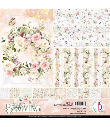 BLOC 8 FEUILLES BLOOMING CIAO BELLA 30X30CM CBT066