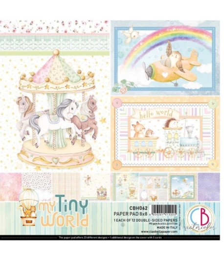 BLOC 12 FEUILLES MY TINY WORLD CIAO BELLA 20X20CM CBH062