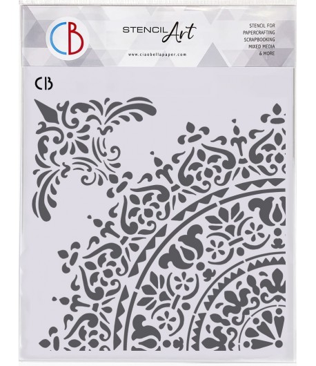POCHOIR DAMASK DETAILS 22X24 CM - CIAO BELLA MS8-046