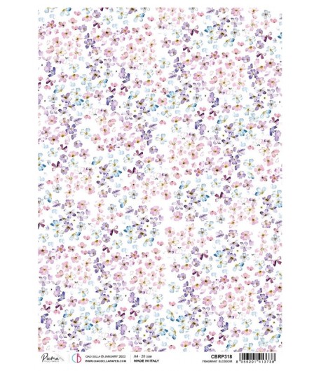 PAPIER DE RIZ A4 FRAGANT BLOSSOM 21 X 29.7 CM CIAO BELLA CBRP318