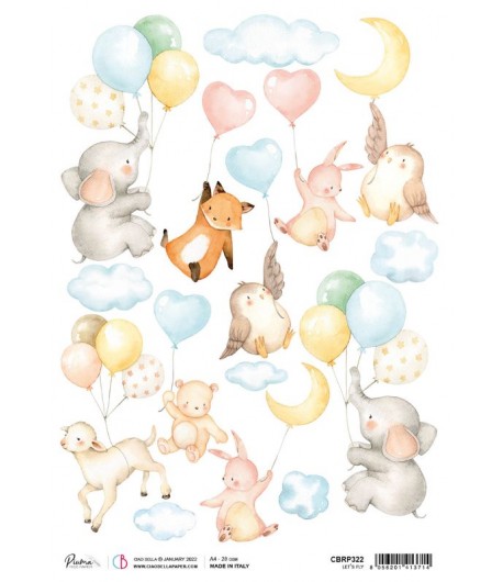PAPIER DE RIZ A4 LETS FLY 21 X 29.7 CM CIAO BELLA CBRP322
