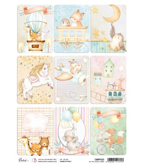 PAPIER DE RIZ A4 MY TINY WORLD CARDS 21 X 29.7 CM CIAO BELLA CBRP323