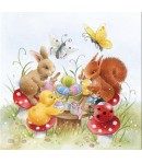 SERVIETTE LAPIN BLANC PAQUES