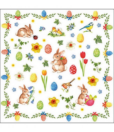 SERVIETTE PETITS MOTIFS DE PAQUES