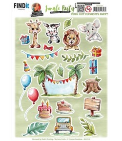 FEUILLE JUNGLE PARTY - SMALL ELEMENTS SB10742