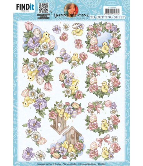 FEUILLE 3D EASTER CHICK - CD11966