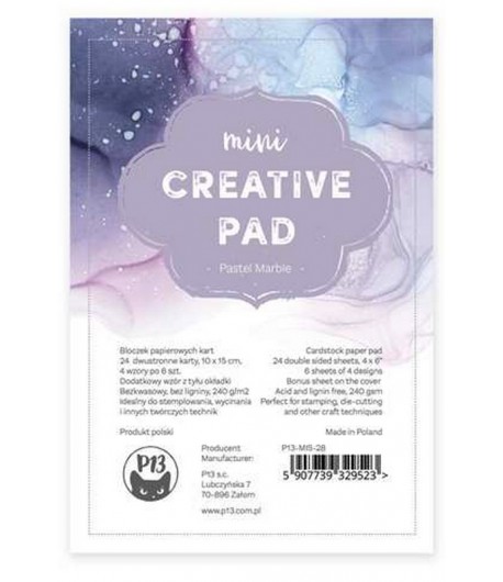 BLOC 24 FEUILLES 15 X 10 CM - PASTEL MARBLE - PIATEK 13