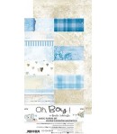 BLOC 18 FEUILLES 15.5 X 30.5 CM - BASIC PAPERS SET -  OH BOY