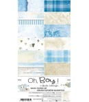 BLOC 18 FEUILLES 15.5 X 30.5 CM - BASIC PAPERS SET -  OH BOY